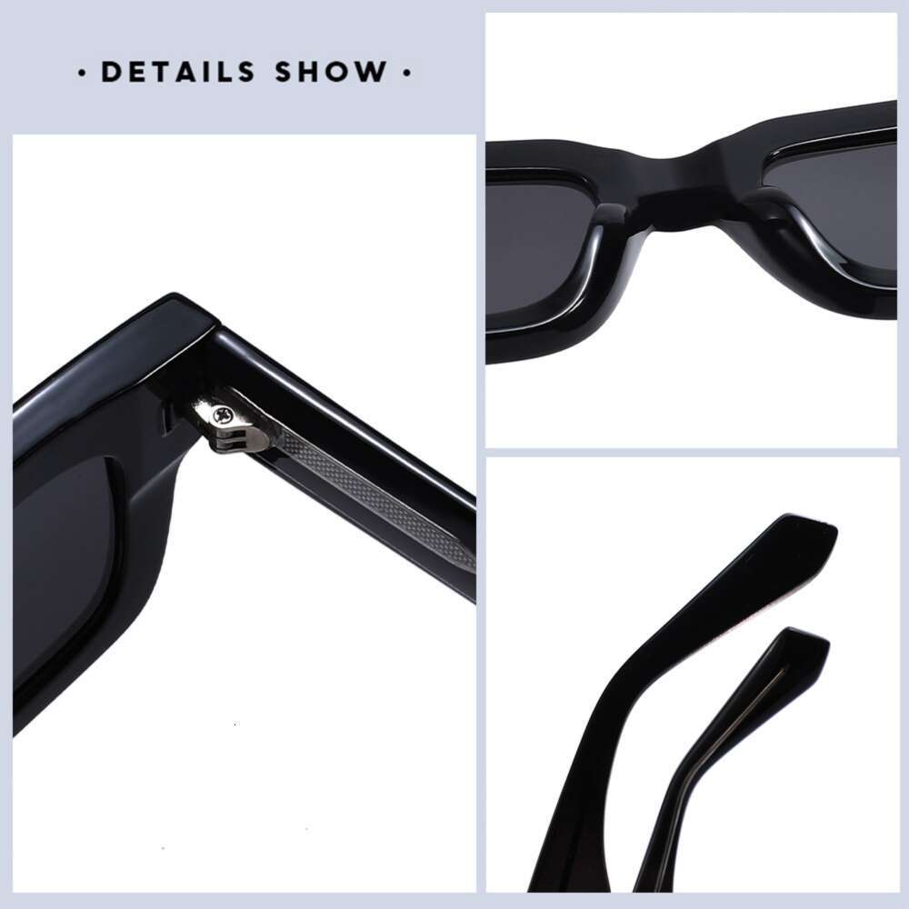 New Adult Retro Square Frame Polarized UV Protection Fashion Sunshade Inserted Temple Sunglasses Kg2518 Liuyuemoshang