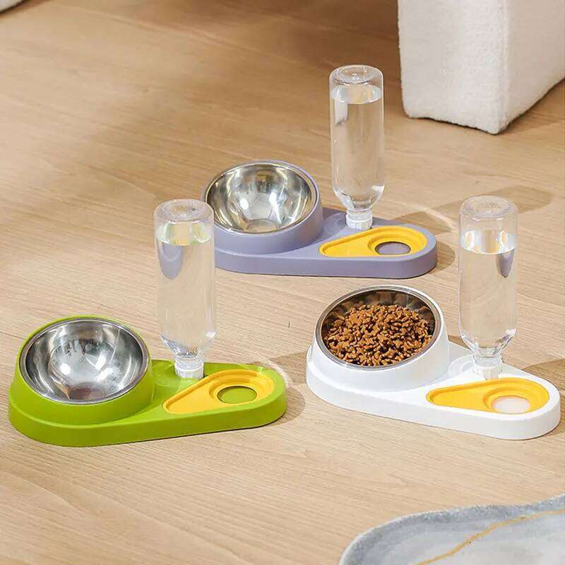 Elevated Pet Feeder Bowl with Weighted Base Anti-Overflow Edge Non-Slip Detachable Design for Joint Care of Cats And Dogs 26W0330