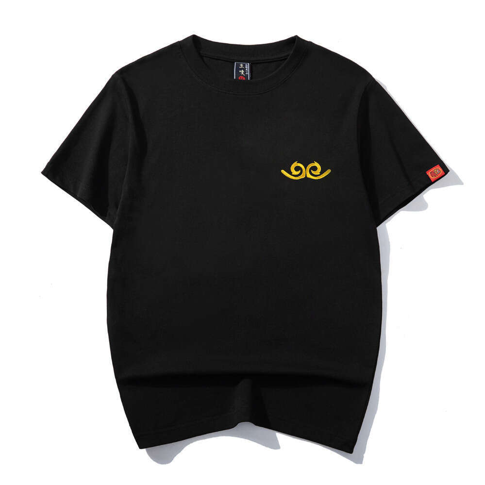 ZHE HAN Qitian Daseong 2024 Spring/Summer New Loose Fit National Trend T-Shirt With Heavy Embroidery, Round Neck, Short Sleeve, Pure Cotton