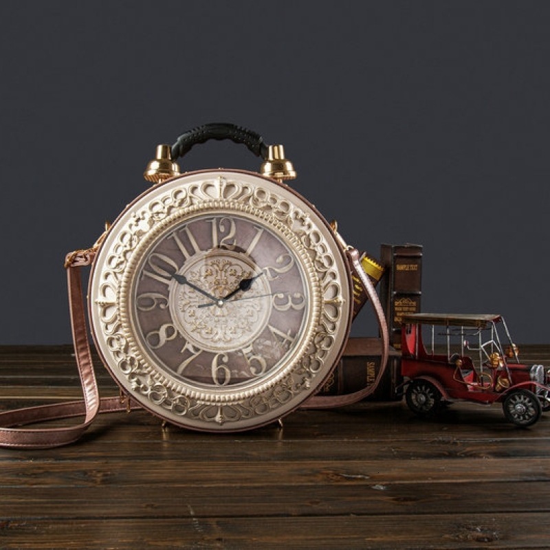 2026 new retro chic creative personality clock bag women's handbag shoulder bag crossbody bag designer bag
