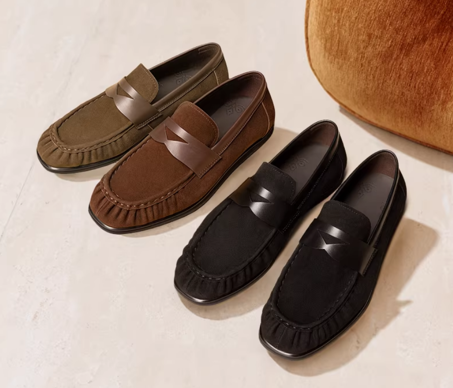 Loafers Men's Genuine Leather Soft Soled Beanie Shoes Slip-On Suede Casual Breathable Leather Shoes Driving Shoes