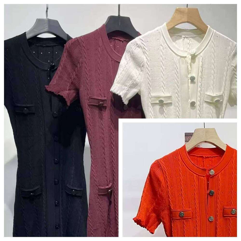 Asian Size Four Colors Available Knitted Dress, Short Sleeved, Fungus Side Length,French Elegant 25 Autumn New Women's Dress Mdng260330