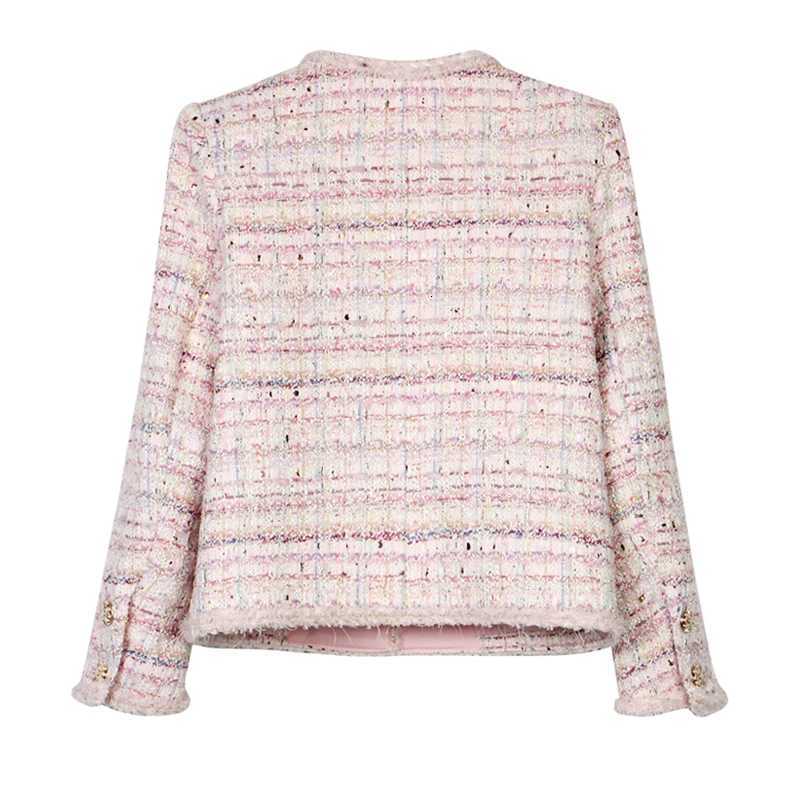2025 New Style Fashionable Elegant High Luxury Customized Socialite Cherry Blossom Romantic Tweed Braided JacketT260328