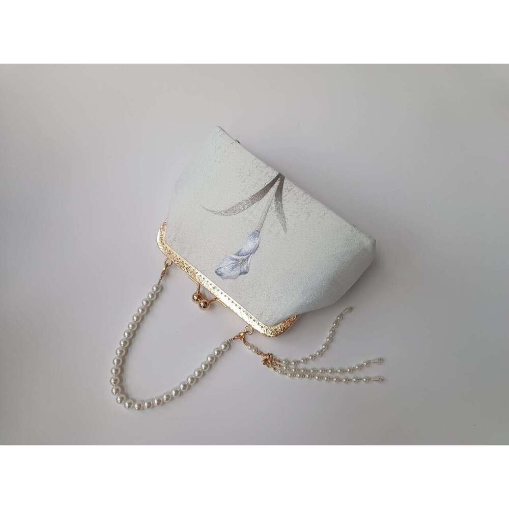 Chinese-Style Hanfu Crossbody Handbag With Ethnic Retro Embroidery, Gold-Rimmed Cheongsam Bag, Mobile Phone Bag Chinese Embroidery Fashion Tote