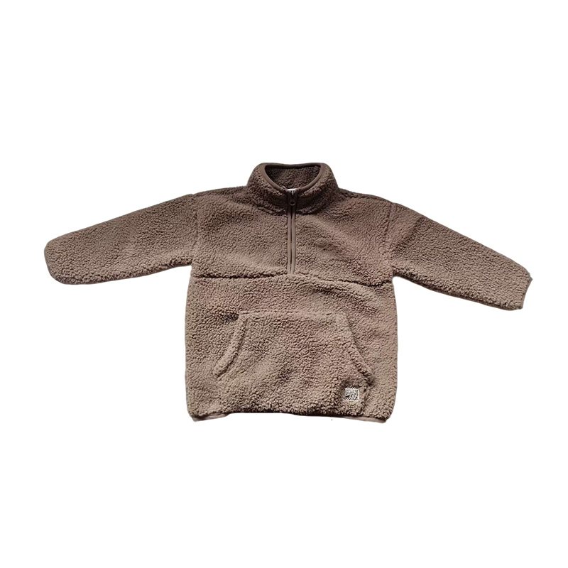Kids Teddy Fleece Half Zip Sweatshirt Stand Collar Pullover
