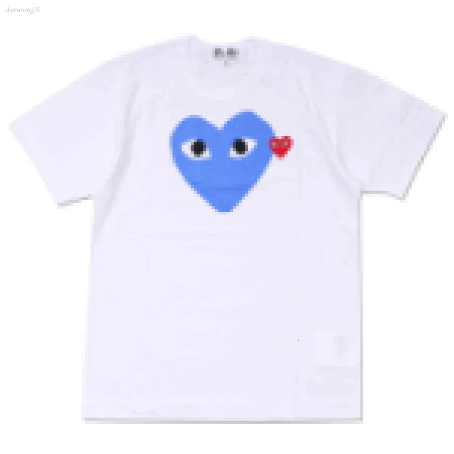 commes Shirt Designer Red Heart Eyes play Tshirt Printed Embroidery Red Heart Eyes Casual T-Shirt Unisex Shirt Sleeved Trend Love heart Shirt 76d