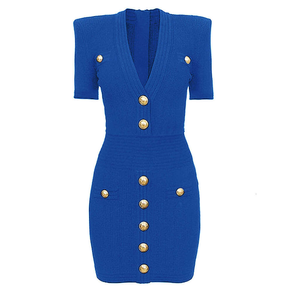 g25 Spring and summer new designer high-quality knitted short sleeved V-neck dress one-piece mini skirt 2026