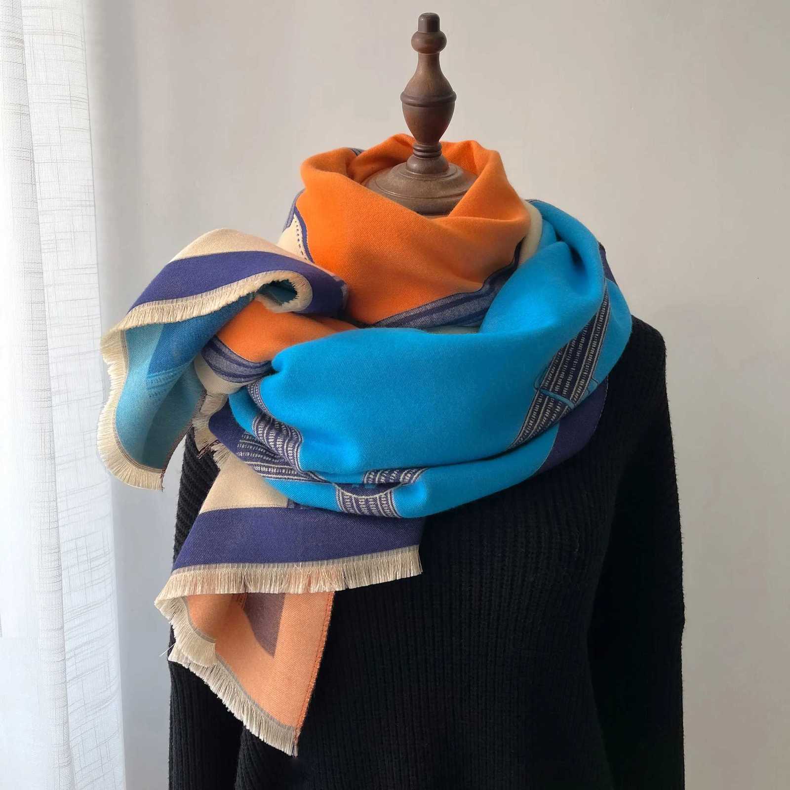 Winter Cashmere Scarf Wen Luxury Print Fem Shawl Wrap Scarves Lady Thick Warm Blanket Gift Echarpe Pashmina X260328