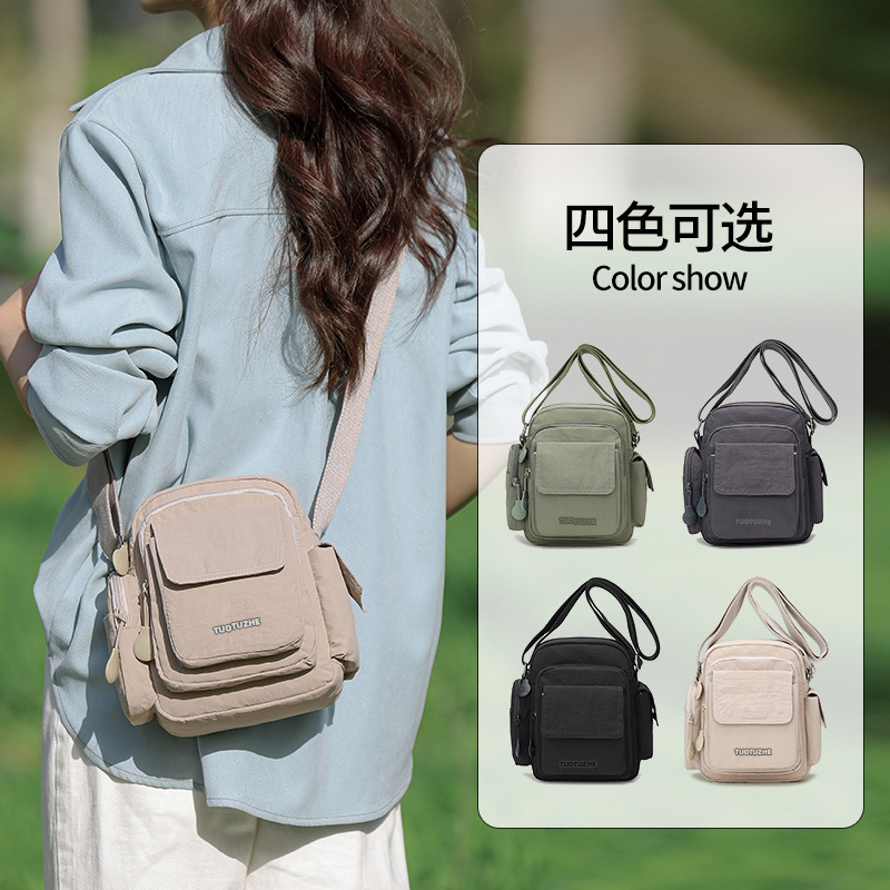 Casual Waterproof Multi-Pocket Commuter Backpack 2025 Summer New Portable Shoulder Crossbody Bag
