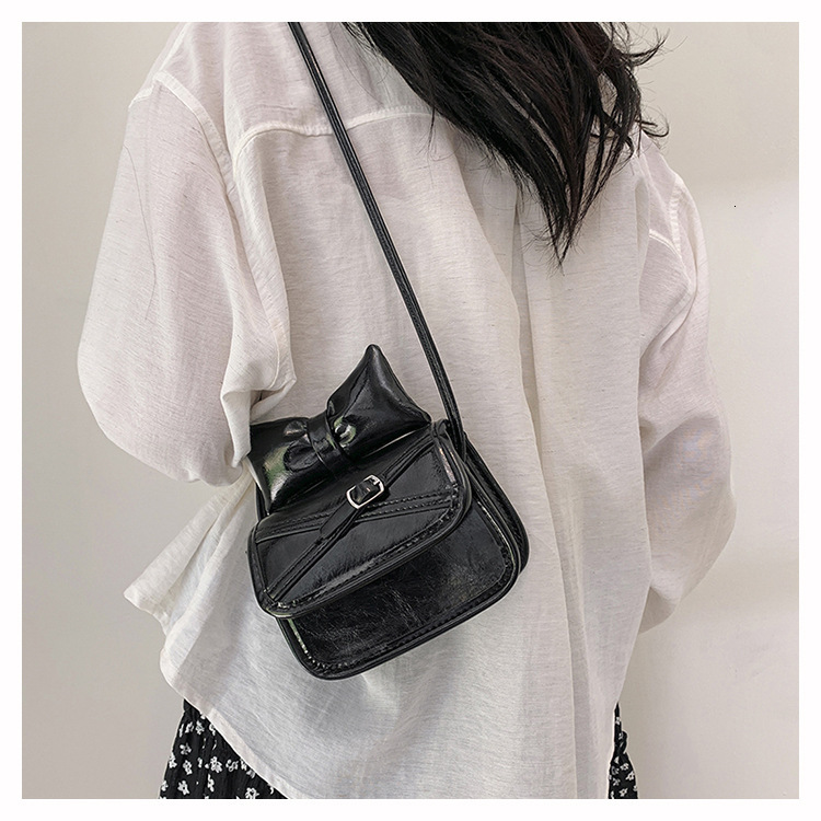Free Shipping High Value Shiny Metallic Bow Mini Crossbody Bag for Women Cute Small Square Purse with Adjustable Strap