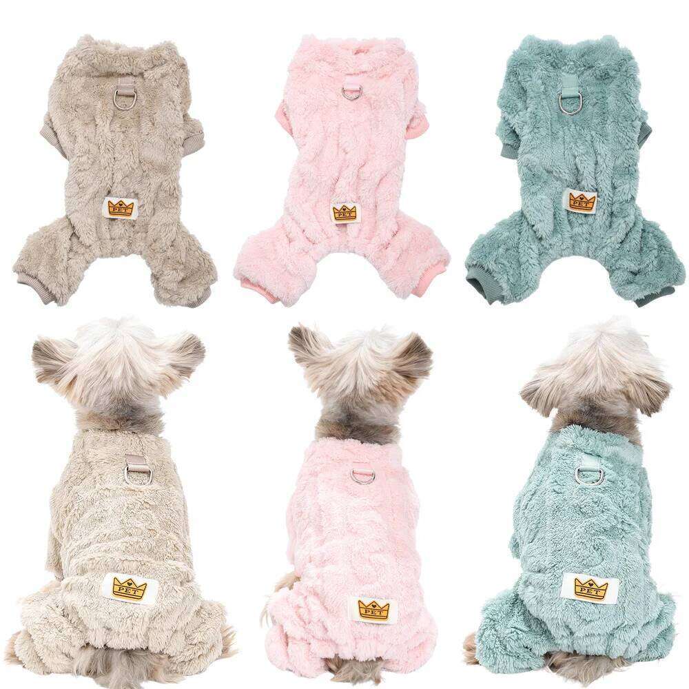Winter Warm Jumpsuit For Small Medium Dogs Cats Soft Cozy Fleece Dog Clothes Cat Costumes Yorkshire Chihuahua Pet Clothing