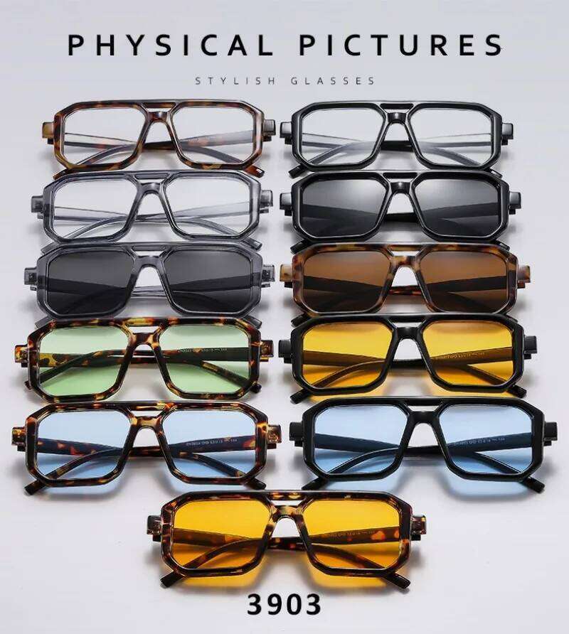 Popular Fashion Double Bridges Square Sunglasses Women Retro Brand Blue Green Men Punk Sun Glasses Shades UV400 26Y0330