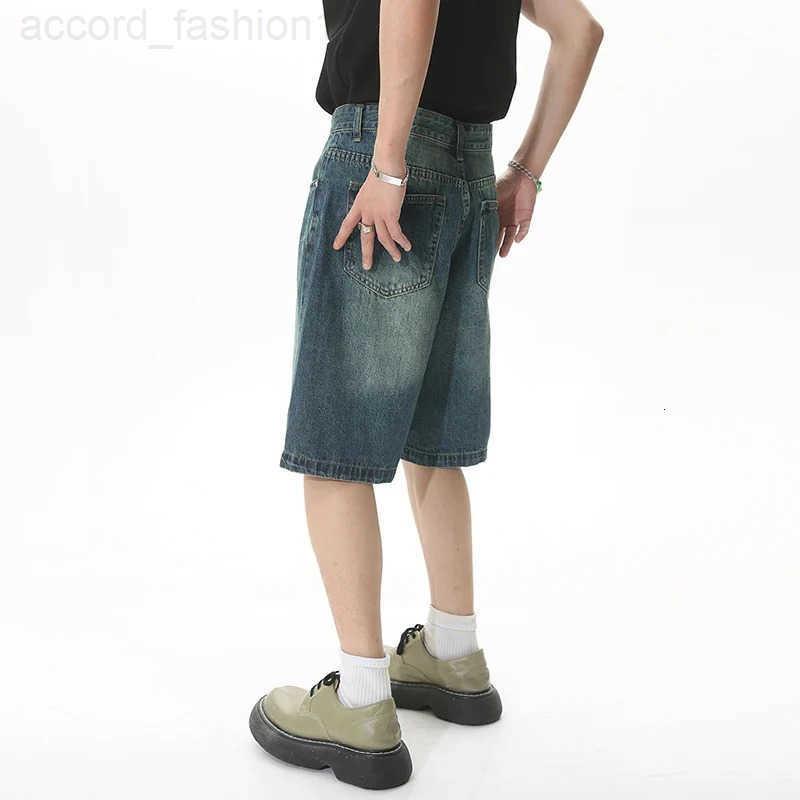 Men Designer Brand Casual Shorts Male Baggy Streetwear Knee Lenght Denim Short Pants Summer Fashion Daily Wide Leg Short Jeans H260330