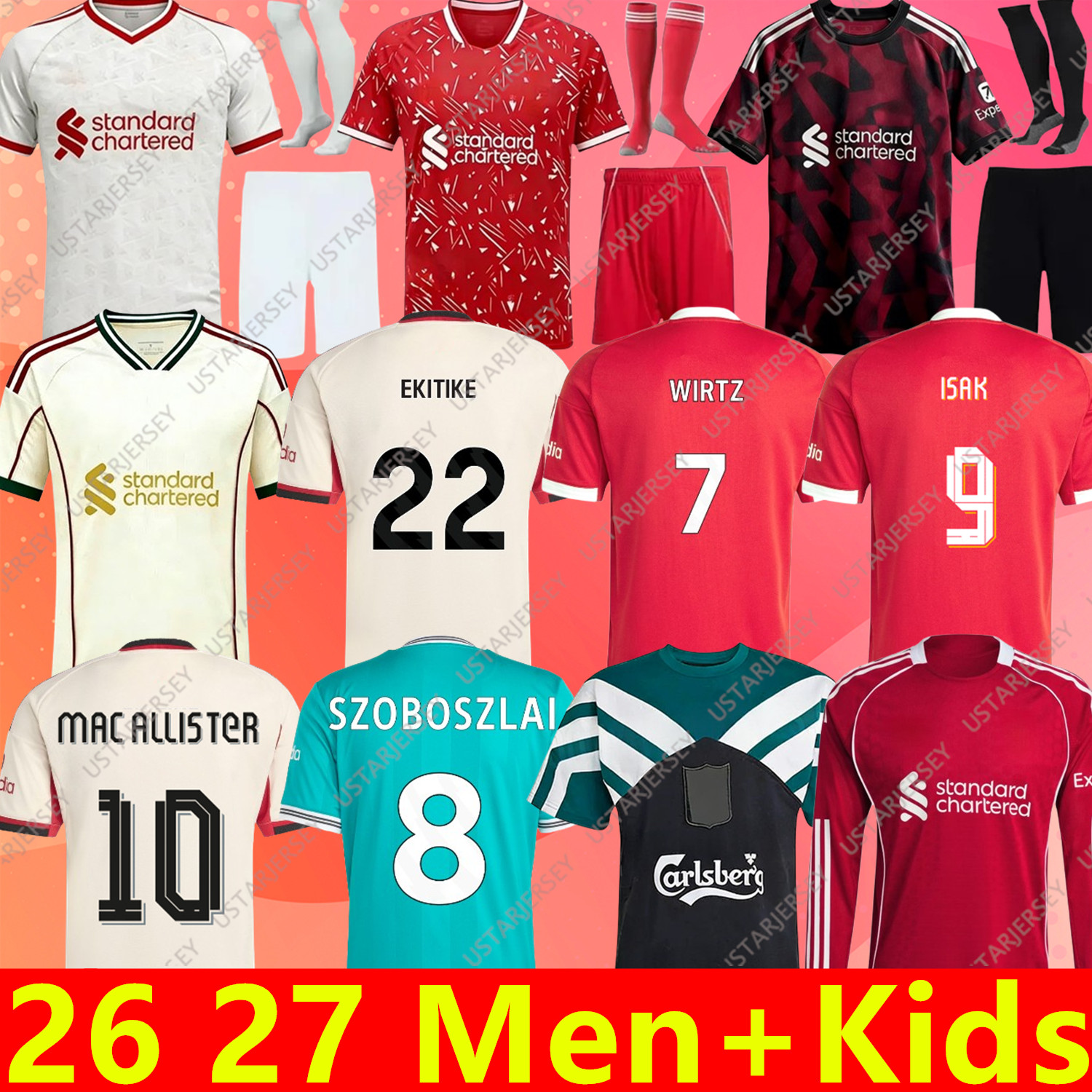 liverpool 2025 2026 2027 Soccer Jerseys Mohamed ISAK WIRTZ EKITIKE SZOBOSZLAI MAC ALLISTER camiseta NGUMOHA SZOBOSZLAI EKITIKE long sleeve 25 26 27 football jersey
