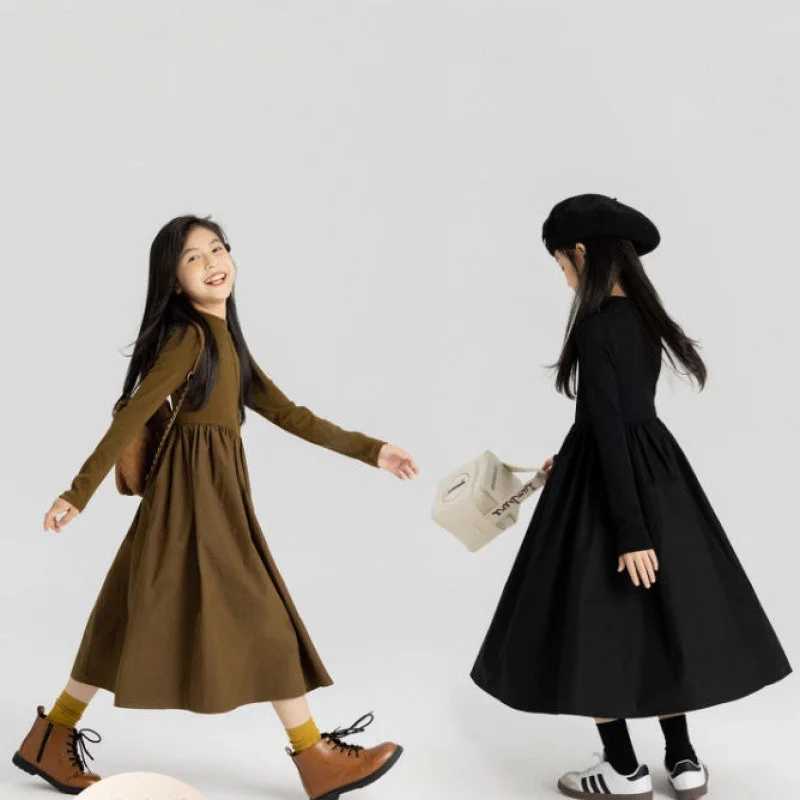 Girls Autumn Dress Princess Birthday Wedding Party Gown New Childrens Fashion Long Vestidos Kids Sweet Spring Clothing 3-10YT260330