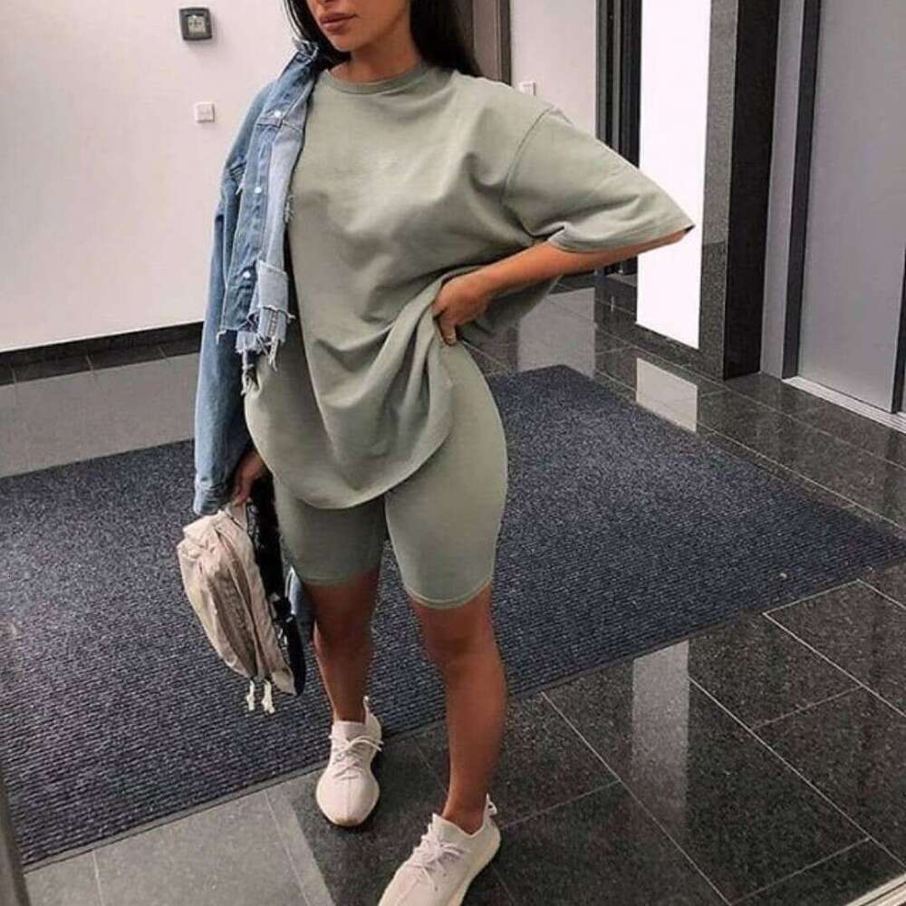 2026 Spring/Summer New Hot-Selling Women's Two-Piece with Belt, Solid Color, Loose-Fit, Sporty, Fashionable, Casual Homewear Set