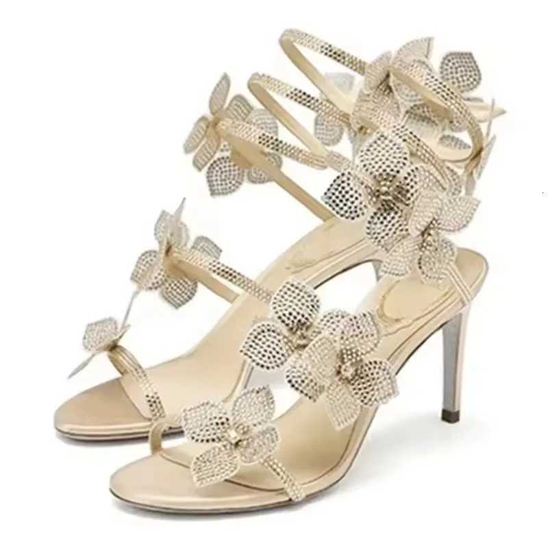 Eilyken Sexy Crystal Butterfly-knot Ankle Strap Sandals Woman Fashion Open Toe Stiletto High Heels Banquet Party Pumps Shoes Z260330