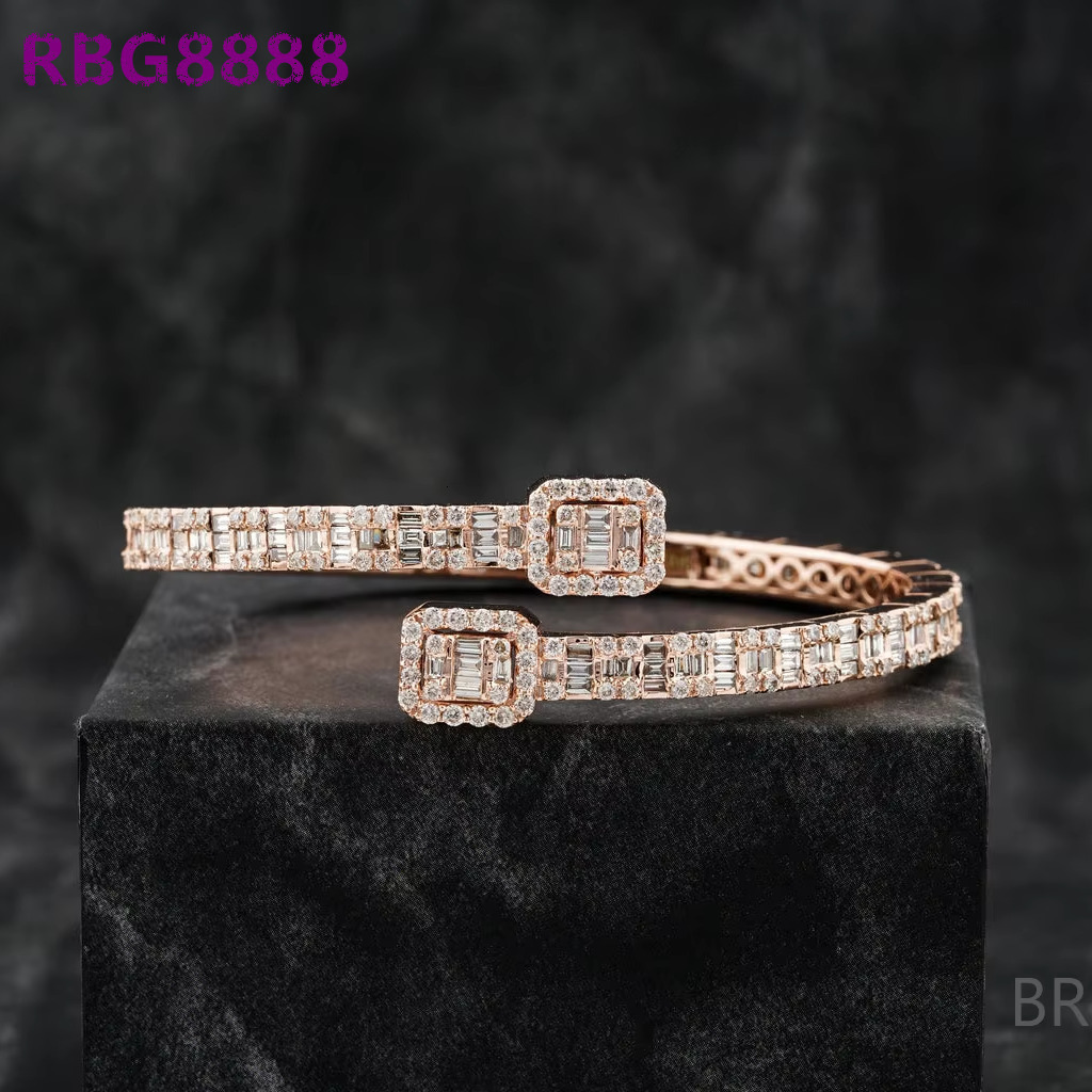 Moissanite diamond Tennis Bracelet 925 rose gold VVS Diamond Tennis bracelet Iced Out Hip Hop Fashion Diamond Jewelry
