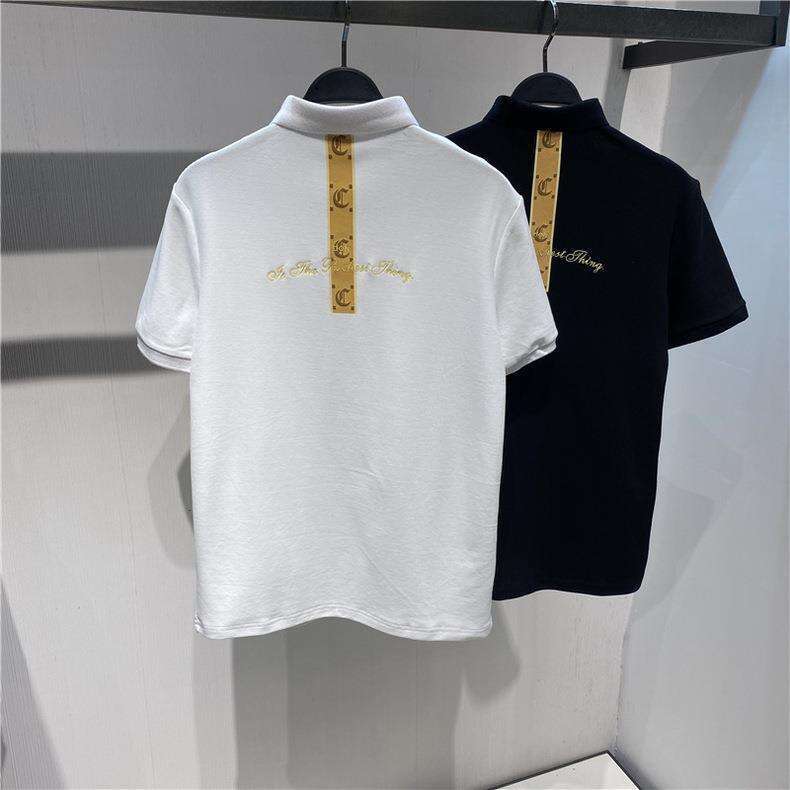 Men's Summer New Fashion Business Casual Polo Shirt Trendy Embroidered Turn-Down Collar Short-Sleeve T-Shirt Top