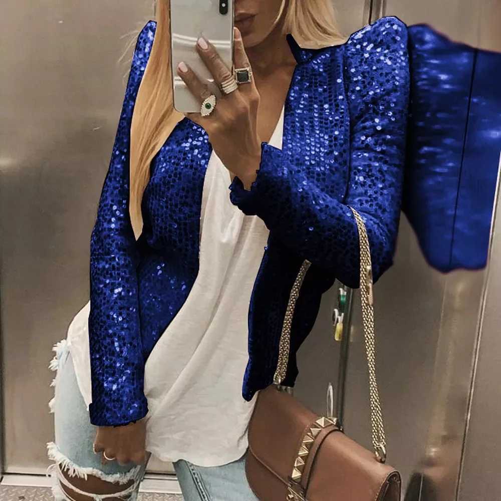 Street fashion stand up collar solid color party flash new jacket cardigan short casual versatile womenT260328