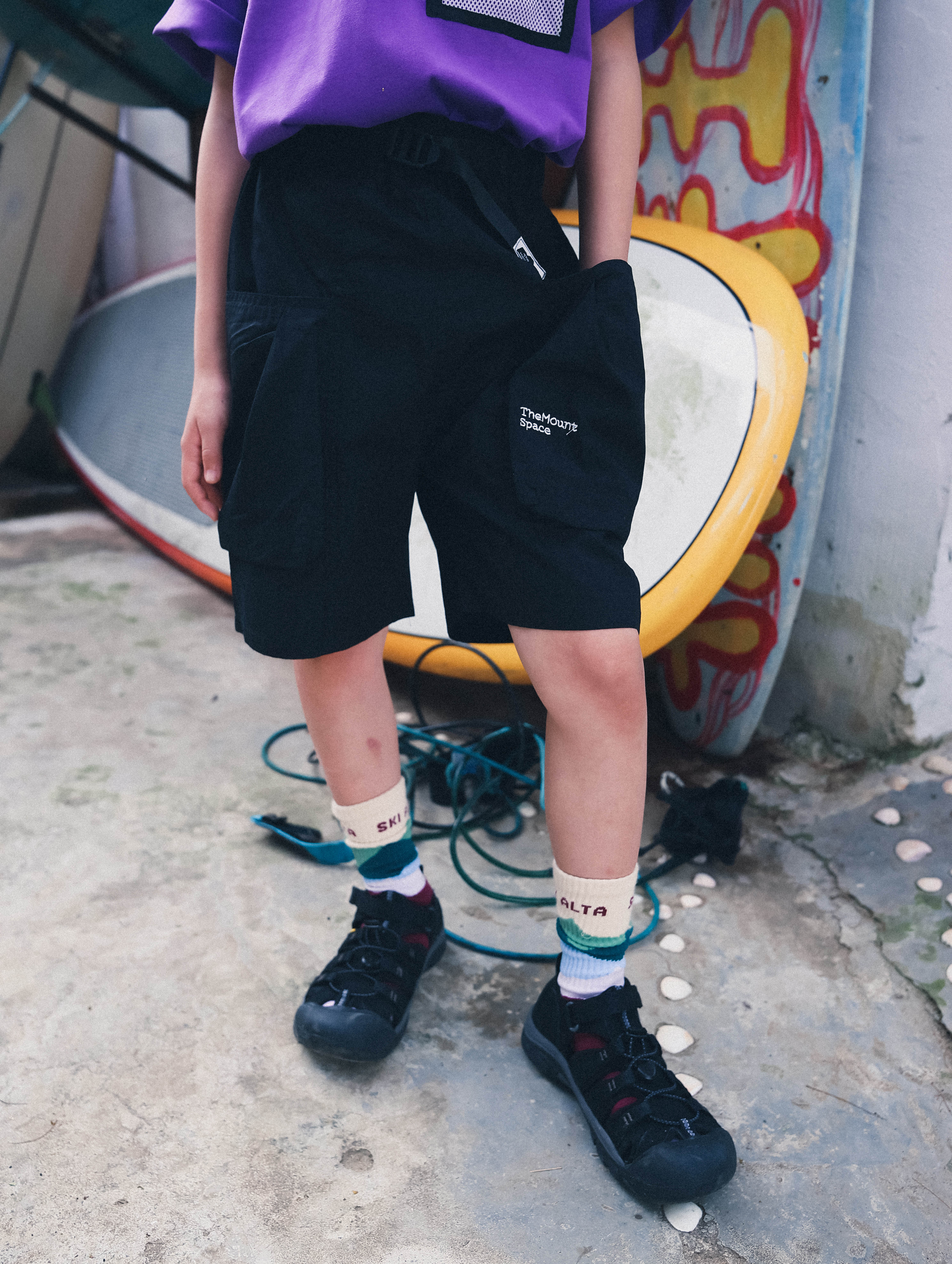 Shorts Kids Mountain Style Large Pocket Embroidered Cargo Shorts Outdoor Casual Utility Shorts 26DX3210