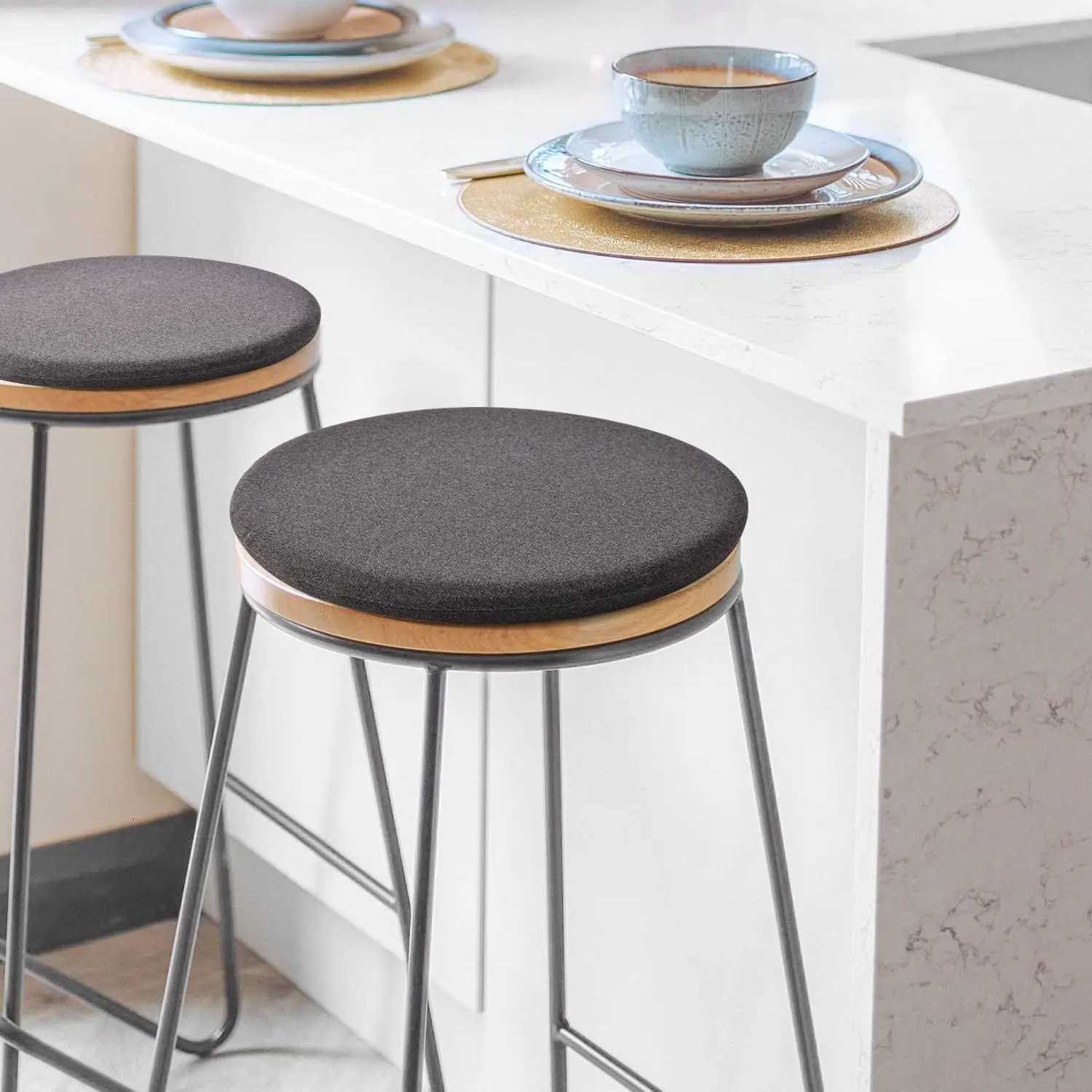 Round Stool Cushion Memory Foam Small Chair Cushion Circle Chair Pad Kitchen Dining Seat Pad for High Stool Chairs Bistro Bar H260330 - view 3