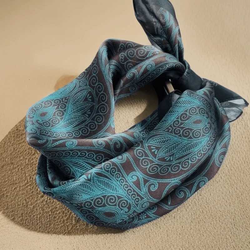 Luxury Brand Paisley Houndstooth Printed Square Scarf Soft Satin Thin Smooth Neck Scarf Sunscreen scarf For Wen Wrap X260328