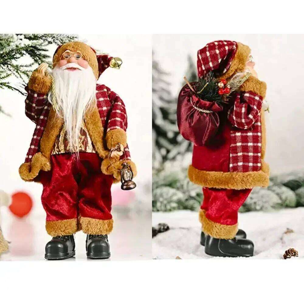 2025 Giant 30cm Christmas Santa Claus Plush Doll Decoration Navidad Party Decor Outdoor Garden Home Xmas Ornaments New Year Gift