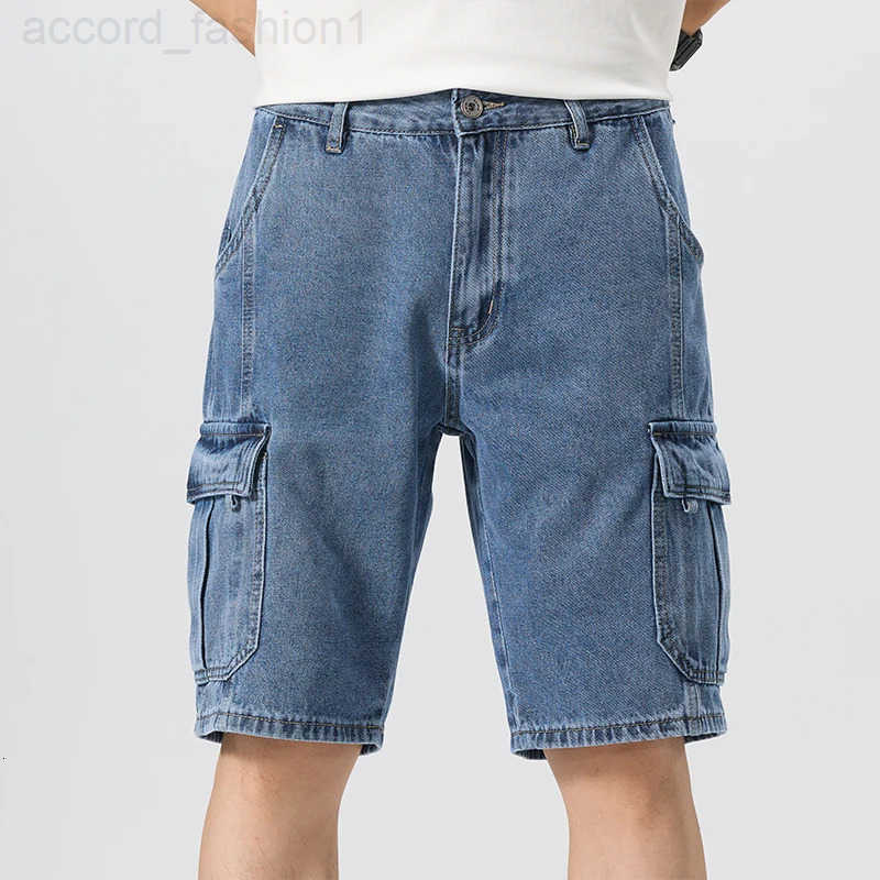 Mens Summer Cool Fashion Denim Jeans Six Pocket Design Regular Fit No Stretch Light Blue Trendy Casual Pants H260330