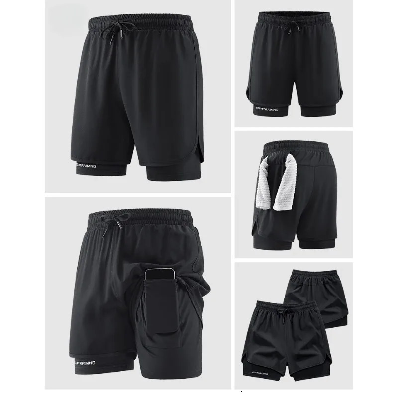 Men Running Shorts Gym Sports 2 in 1 Camo Quick Dry Workout Training Gym Fitness Jogging Short Sweatpants Summer Men Sportswear 260330