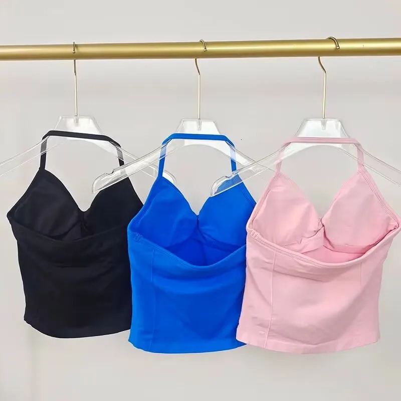 Longline Strappy Gym Top Custom Backless Gym Clothes Women Scrunch Built-in Bra With Removable Cups Yoga Tank Tops 260325