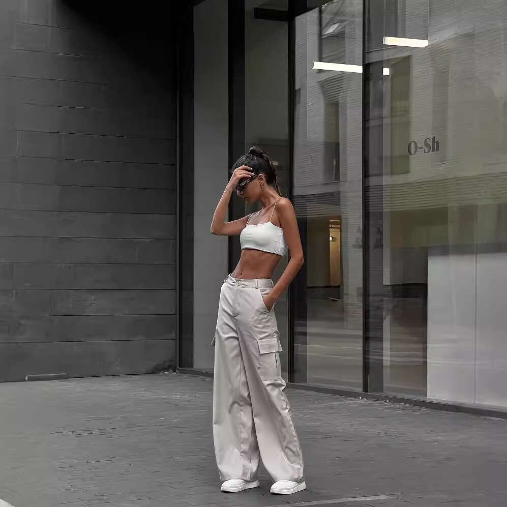 2026 Autumn/Winter New European and American Cross-Border Commuting High-Waisted Cargo Casual Versatile Long Pants for Women