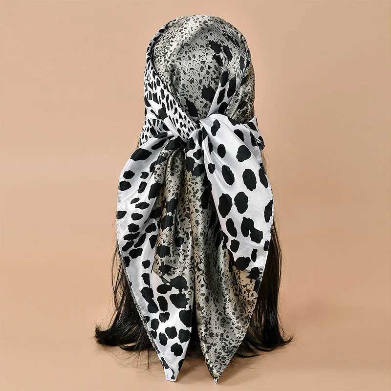 9090cm Leopard Printed Square Scarf Wen Luxury Designers Scarf Fashion Dot band Matte Soft Satin Hair Band Handkerchief X260328