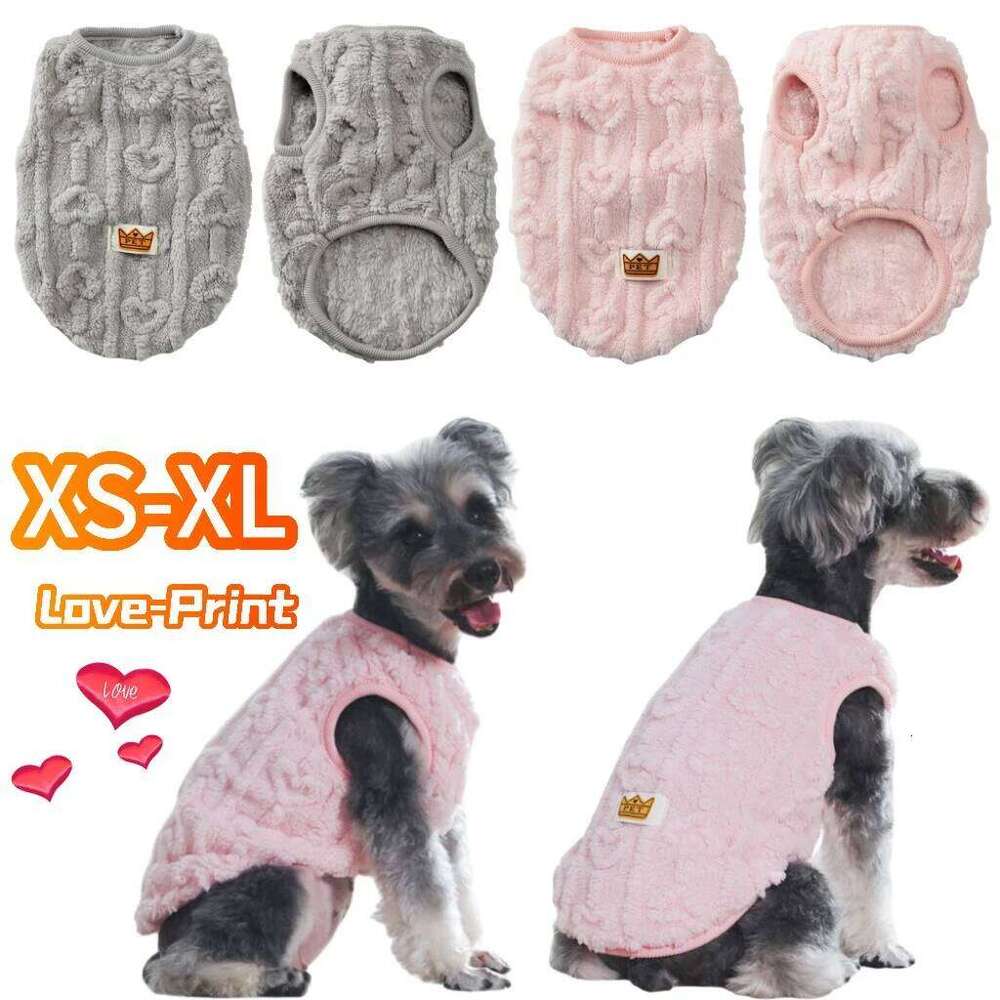 XS-XL Pet Clothes Autumn Winter Soft Cozy Dog Jacket Vest For Small Medium Dogs Cats Chihuahua French Bulldog Pug Costumes