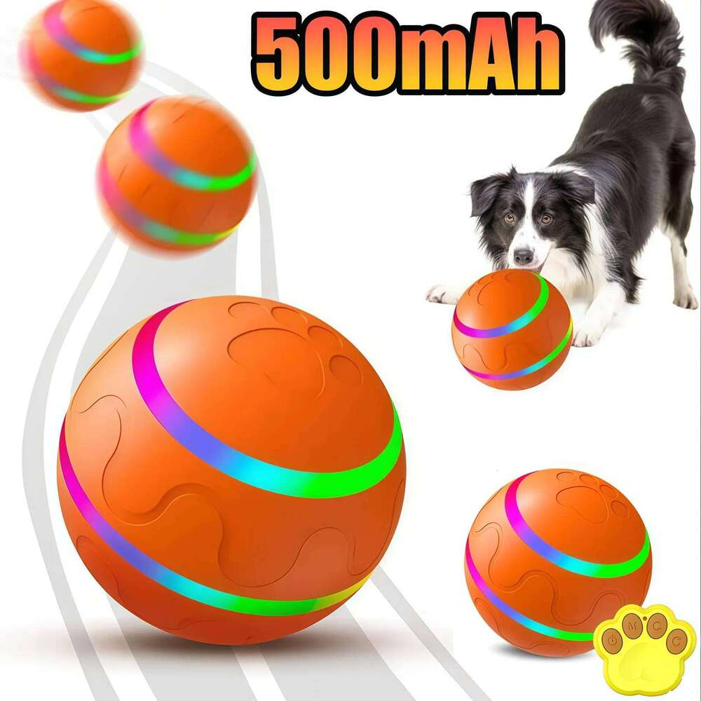 Smart Teasing Remote Control Waterproof Interactive Pet LED Light Dog Bouncing Automatic Rolling Toy Ball