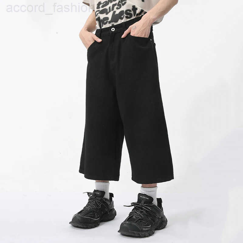 IEFB Mens Wear New Fashion Mens Jorts Summer New American Loose Solid Color Denim Shorts Male Trend 2026 Baggy Bottoms 9C5970 H260330