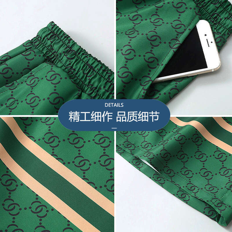 Men's Summer Trendy Loose Straight Casual Shorts, Stylish And Cool Printed Mid-Length Pants For Outdoor Wear