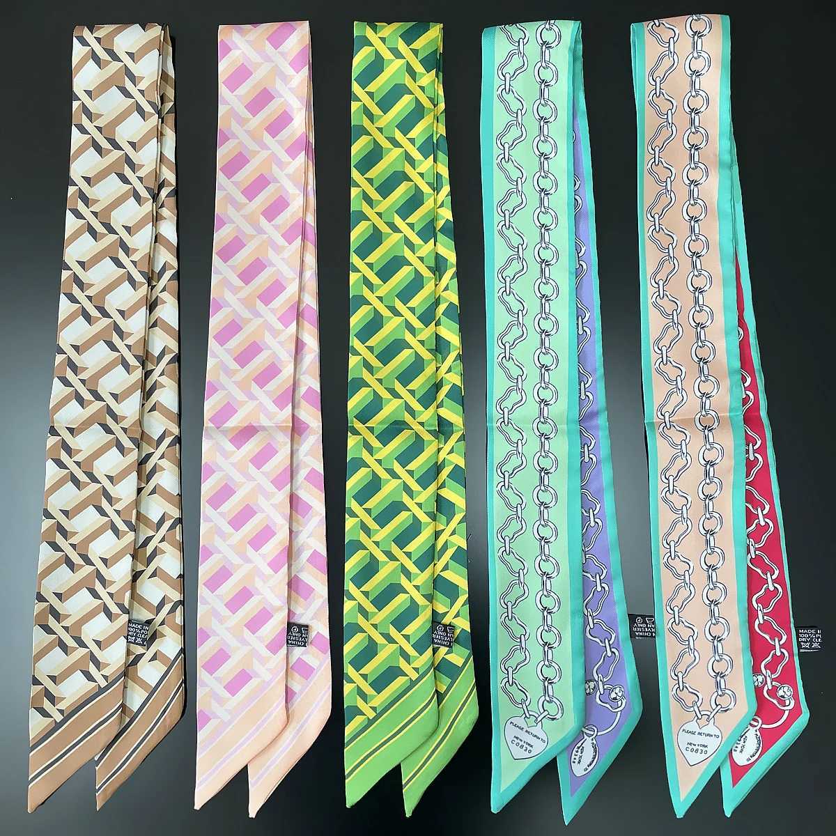 The Newest Chain Brand Design Twill Silk Scarf Luxury Scarf Wen Foard Skinny Bag Scarves Fashion Neckerchief band X260328