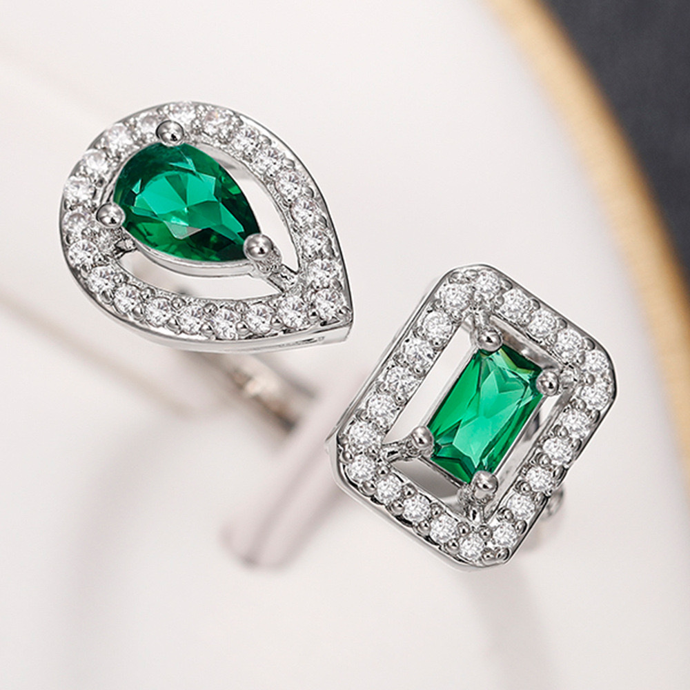 Minimalist Sweet Cute Ins Top Sell 925 Silver Fill Women Simple Fashion Jewelry Princess Cut Emerald CZ Diamond Party Lady Wedding Open Bridal Ring Gi
