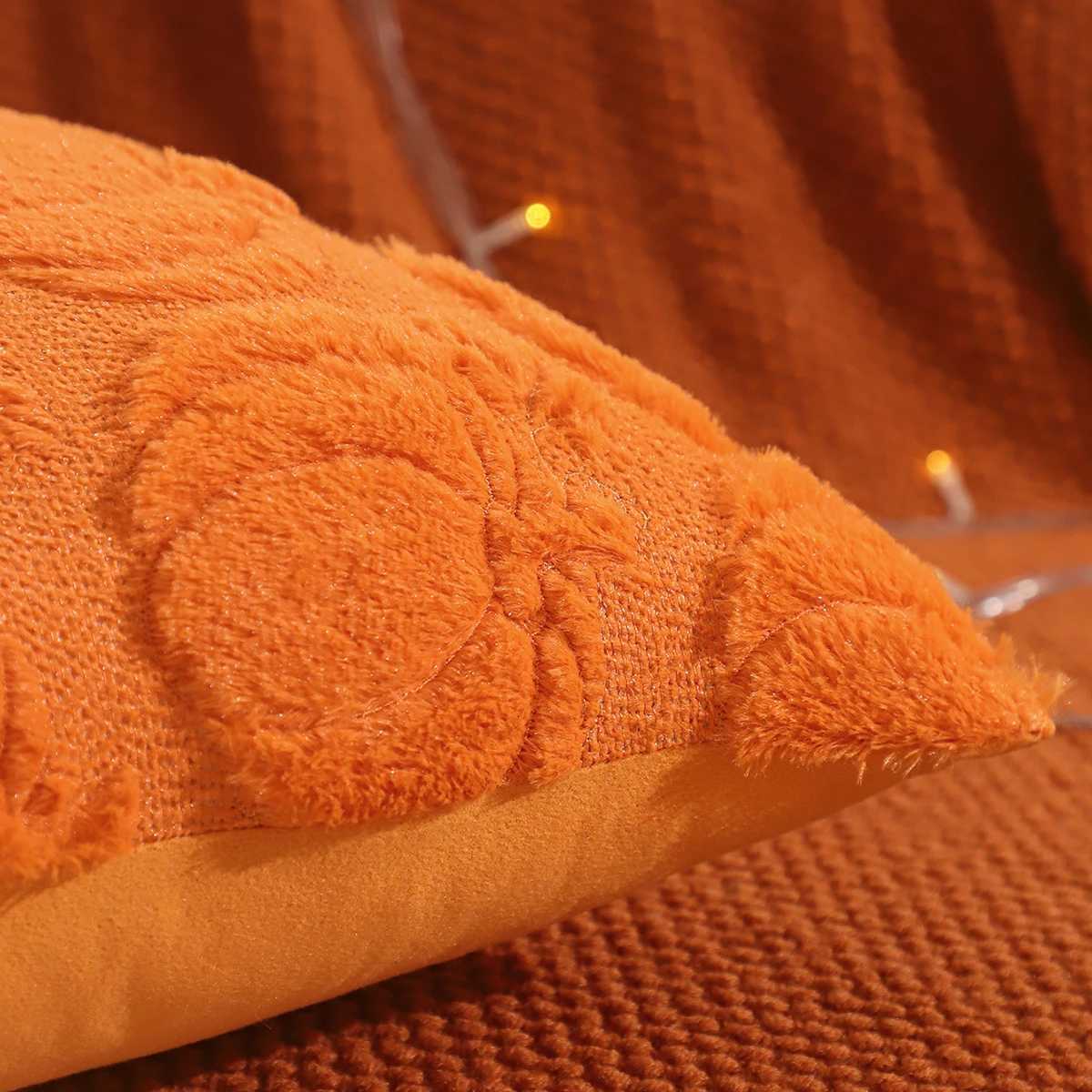 1 PC Halloween Decoration Throw Pillow Cover Pumpkin Ghost Quilting Plush Autumn Thanksgiving Harvest Home Living Room H260330 - view 7