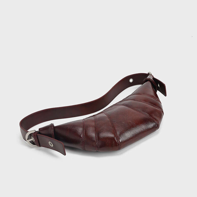 High Quality Texture Croissant New Women S Single Shoulder Crossbody Vintage Wine Red Underarm Bag