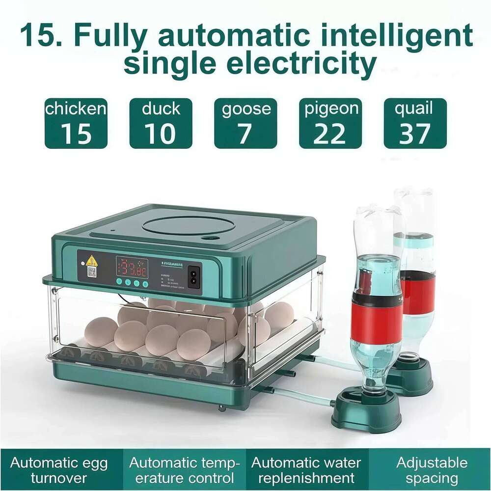 9 To 15 Eggs Egg Turning And Humidity Monitoring Duck Incubator With Automatic Water Ionic Waterbed