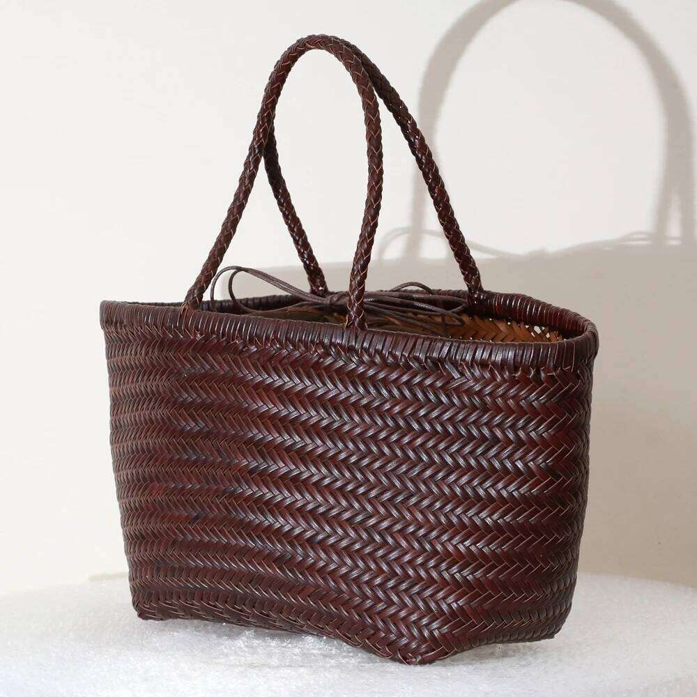 Chinese Embroidery Handbags Women S Genuine Leather Shoulder Weaving Casual Shopping Bag Vintage Big Tote Purse Cowhide Cross Hand Bags Lady Clutch Ba