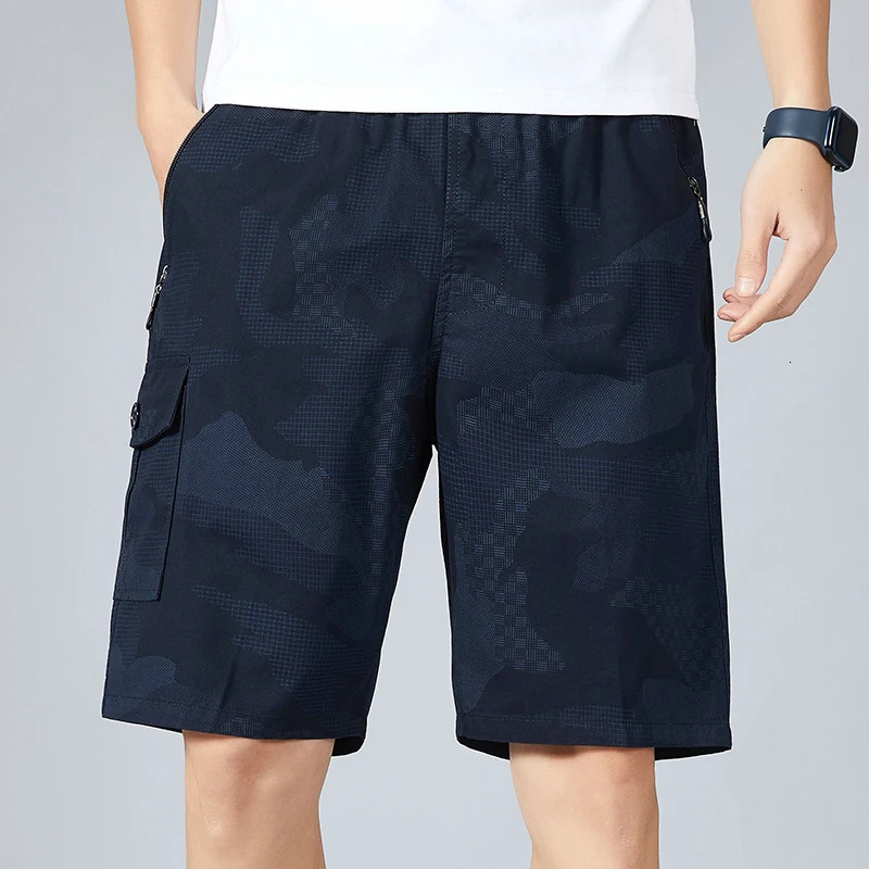 Mens Camo Shorts Elastic Waistband Casual Cargo Shorts Hiking Running Male Clothes Athletic Plus Size Y2K Knee Short Pants 260327