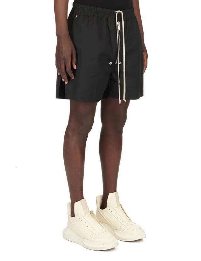 High Street Rick Ro Cotton Shrots Men's Classic And Fashionable Dark Woven Workwear With Leg Slits Zippers Casual Shorts