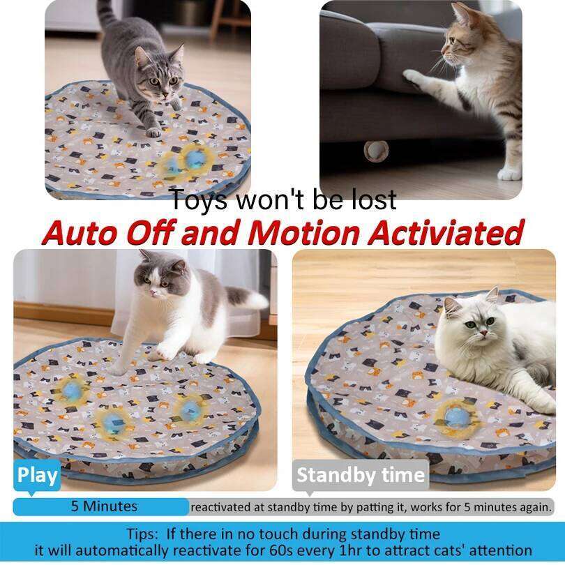 Toys Ball Cover Set Fast Rolling in Pouch Hide and Seek Kitten Motion Activated Interactive Cat Toy Indoor