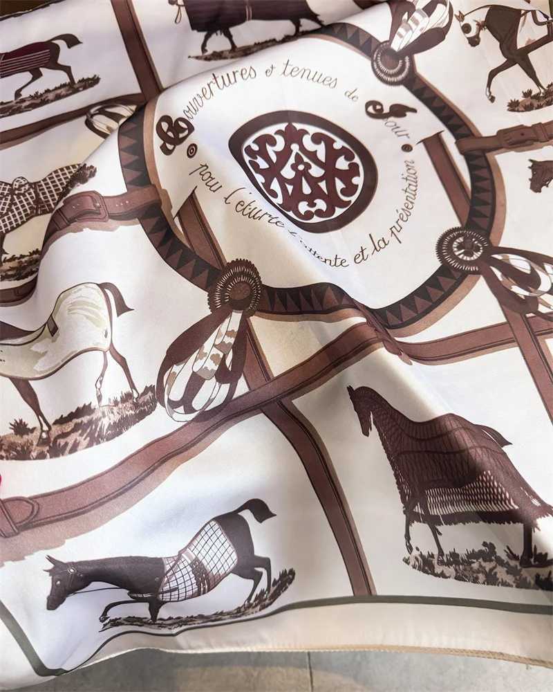 Horse Chain Silk Scarf For Wen Luxury Decorate Scarfs Neckerchief Fem Neck Tie Soft Hijab Foard Hairband For Travel X260328