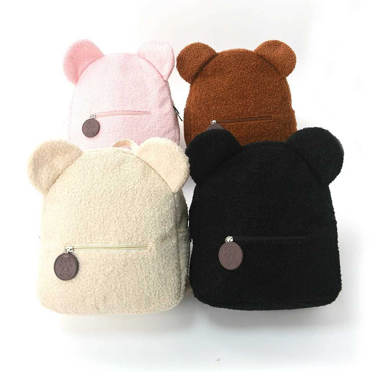 Foreign trade plush backpack 2025 new popular fashion casual ears bear backpack cartoon childrens backpack S260330