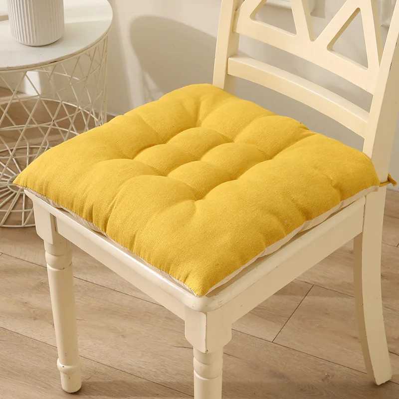 Comfortable Dining Chair Seat Cushion Solid Color Thicken Round/square Cotton-Linen Cushion for Student Office 30/40/45CM NEW H260330 - view 5
