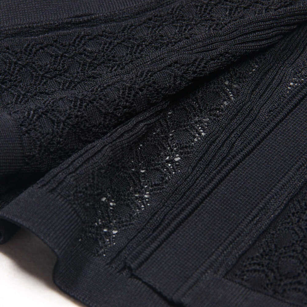 Summer new designer women's sleeveless dress slim fit knitted D7 hollow elegant long skirt 2026